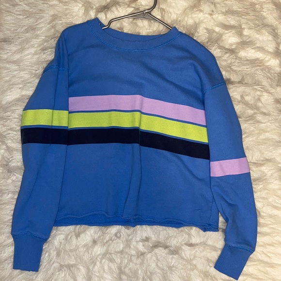 Aerie Blue Cropped Sweatshirt - Picture 2 of 4